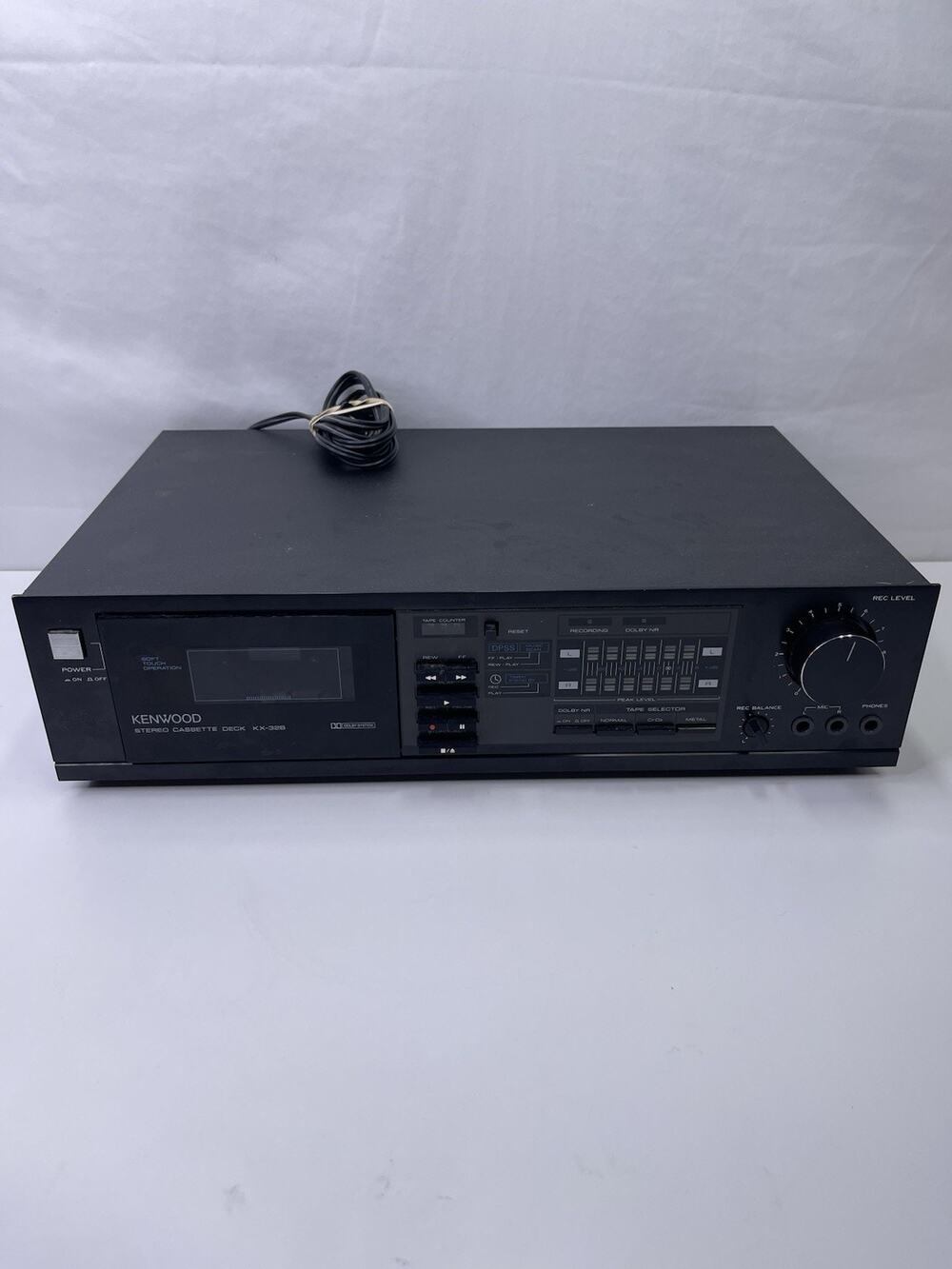 Kenwood KX-32B Stereo Cassette Deck Vintage Black Audio Tape Player Japan Repair
